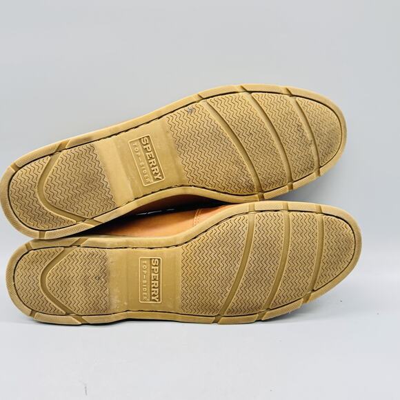 Sperry Shoes Mens 13 Brown Leather Top Sider Boat Deck Moc Toe Casual Comfort - Picture 7 of 10